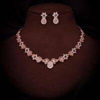 luminate your style with our Rosegold Polished AD Necklace