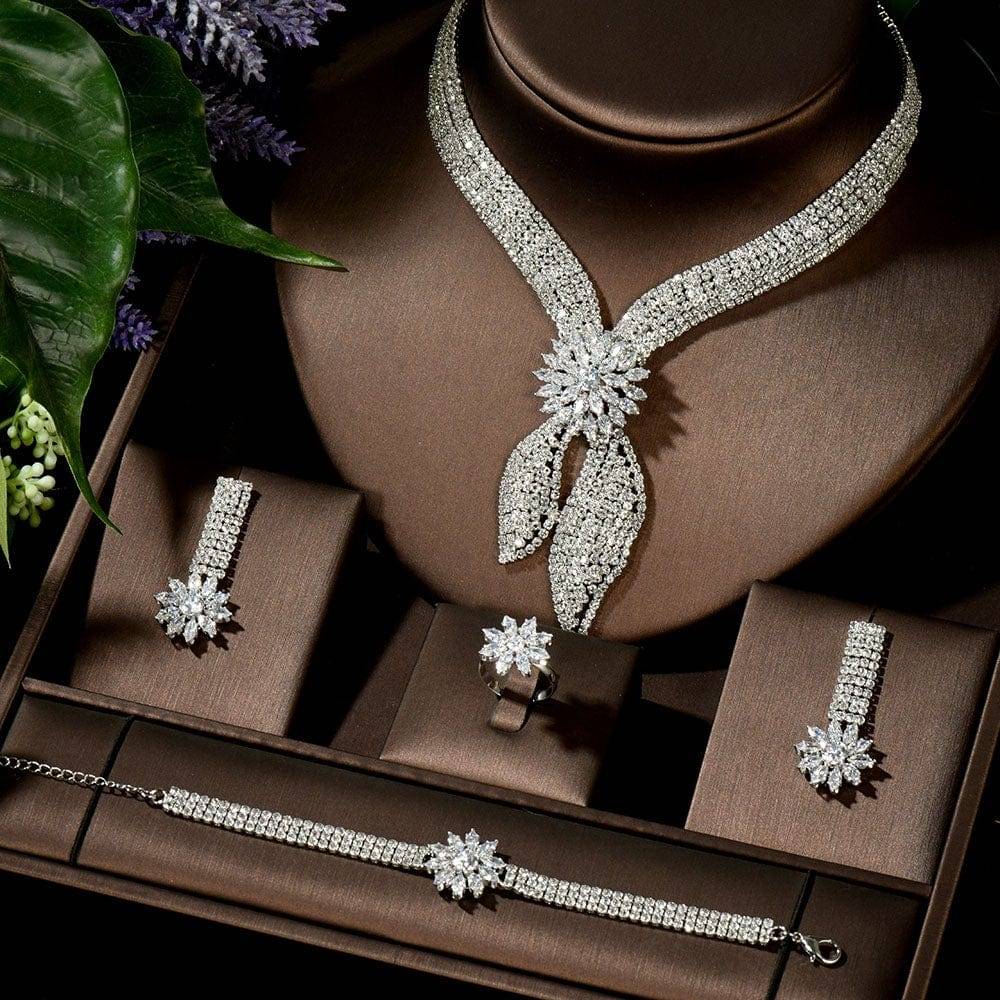 4pcs Jewelry Set With Cubic Zirconia for Women