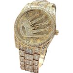 Luxury Iced Out Rolex-Inspired Gold Wrist Watch