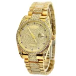 RAID Gold Crystal Watch For Men's – Full Diamond Style | Quartz Movement