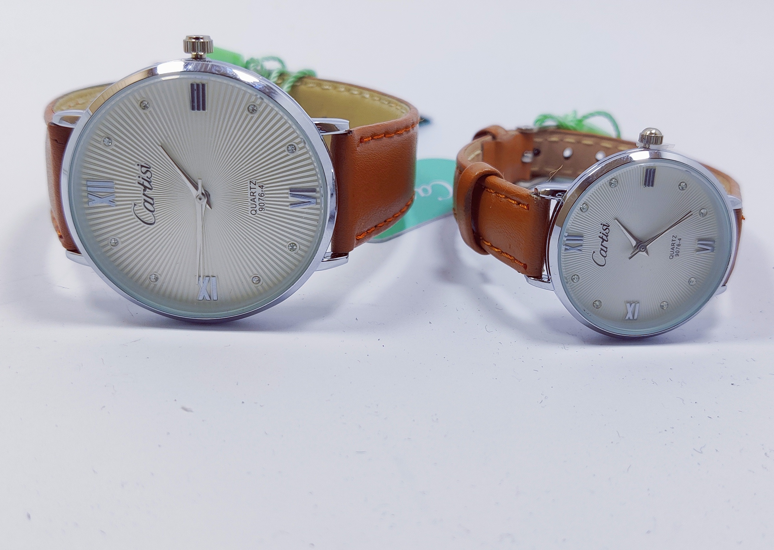 Couple Carrisi Classic Leather Strap Watch Duo - Image 9