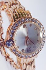 Watch Set for Girls Sparkle Charm Rose Gold