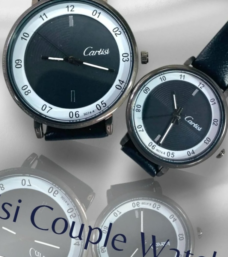 Couple Watch Timeless Together Black Leather Edition - Image 3